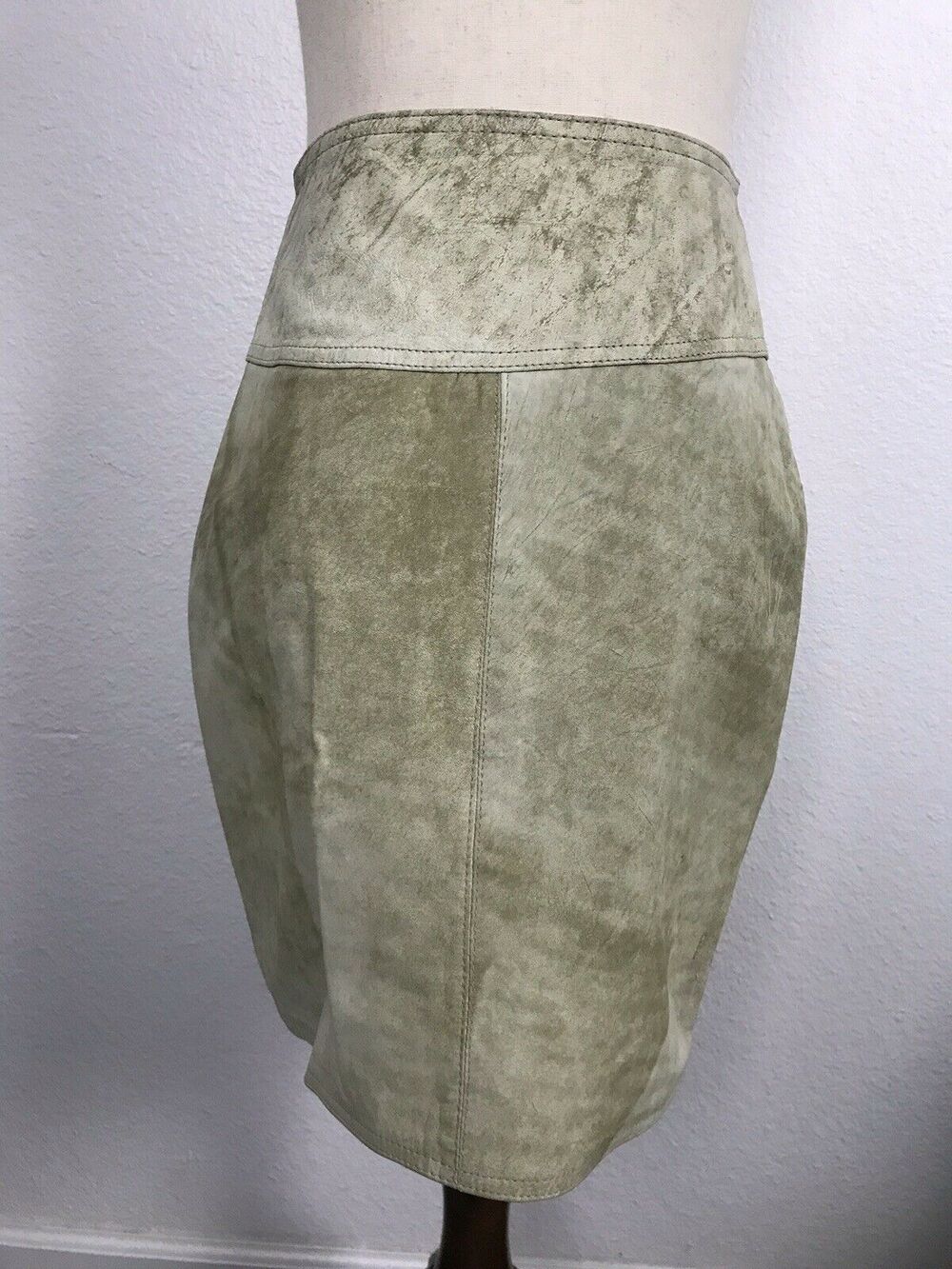 Winlit Vintage Distressed Leather Mini Pencil Straight Skirt